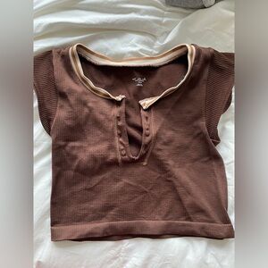 Brown crop top